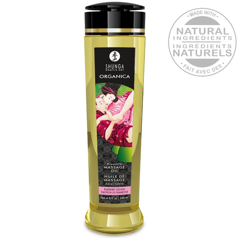 Shunga Bio-Massage-Öl Es schmeckt wie Himbeer 240 ml · Kosmetika & Aphrodisiaka (Bild 3)
