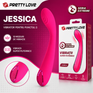 High Tech-Jessica High Power Vibrator Rosa-Silikon, 10 Stufen
