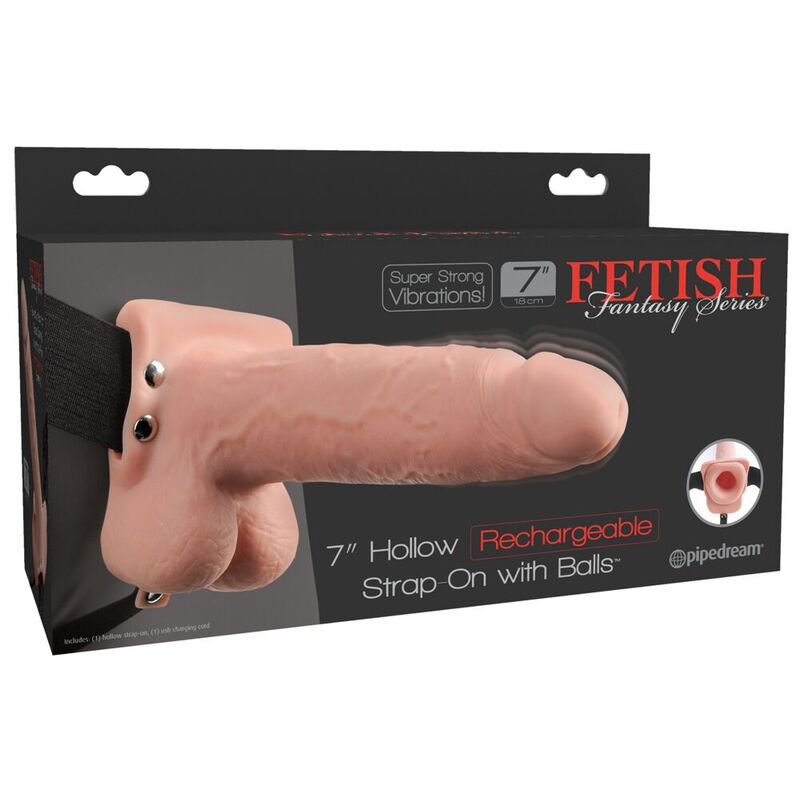 Fetish Fantasy Series – Realistischer Strap-on mit Vibration und Hoden 17,8 cm