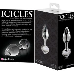 Icicles-Nr. 44 Analplug Transparent-Flasche · Spielzeug aus Glas & Metall (Bild 5)