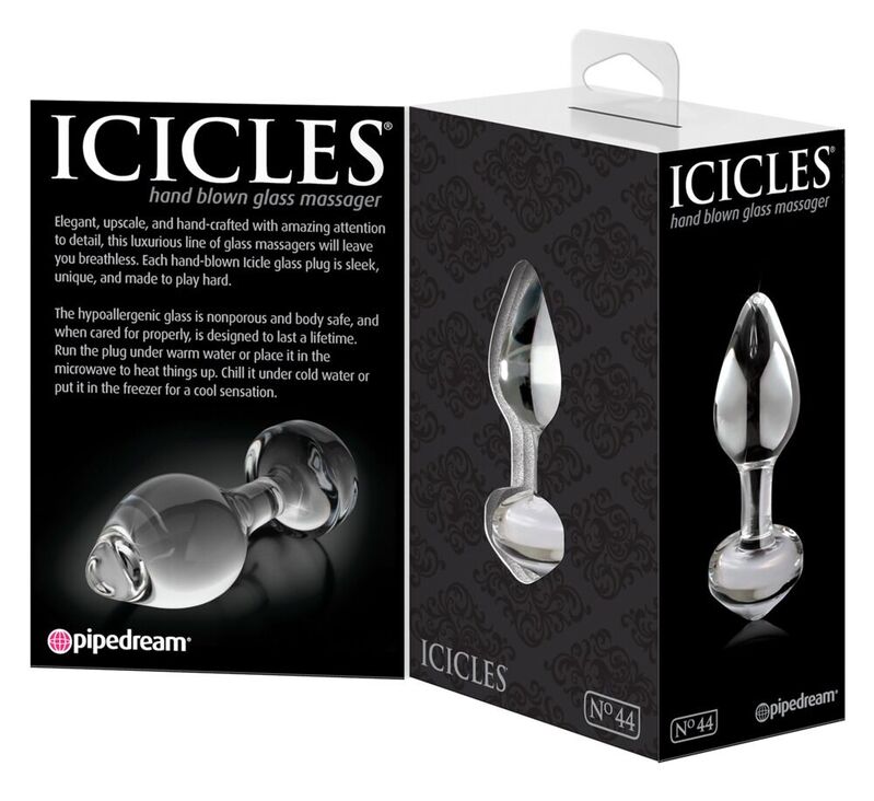 Icicles-Nr. 44 Analplug Transparent-Flasche · Spielzeug aus Glas & Metall (Bild 5)