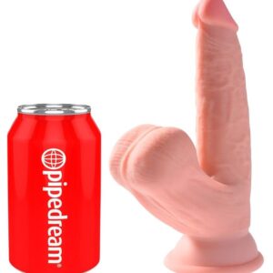 King Cock-Plus 3D Dildo mit schwingenden Hoden 12.7 cm-TPE, Saugnapf