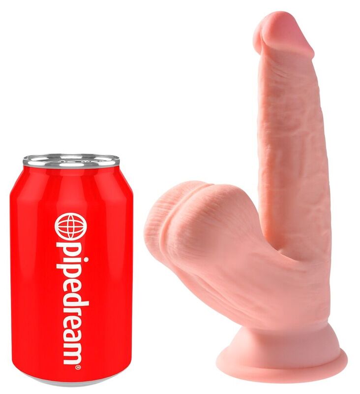 King Cock-Plus 3D Dildo mit schwingenden Hoden 12.7 cm-TPE, Saugnapf