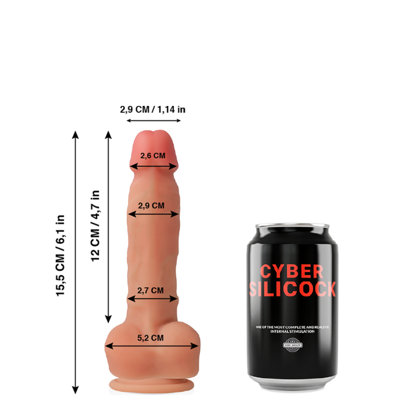 Cyber Silicock-Ultra Realistic Ansel aus Silikon Flüssigkeit Weich 15,5 cm · Strap-on & Harness