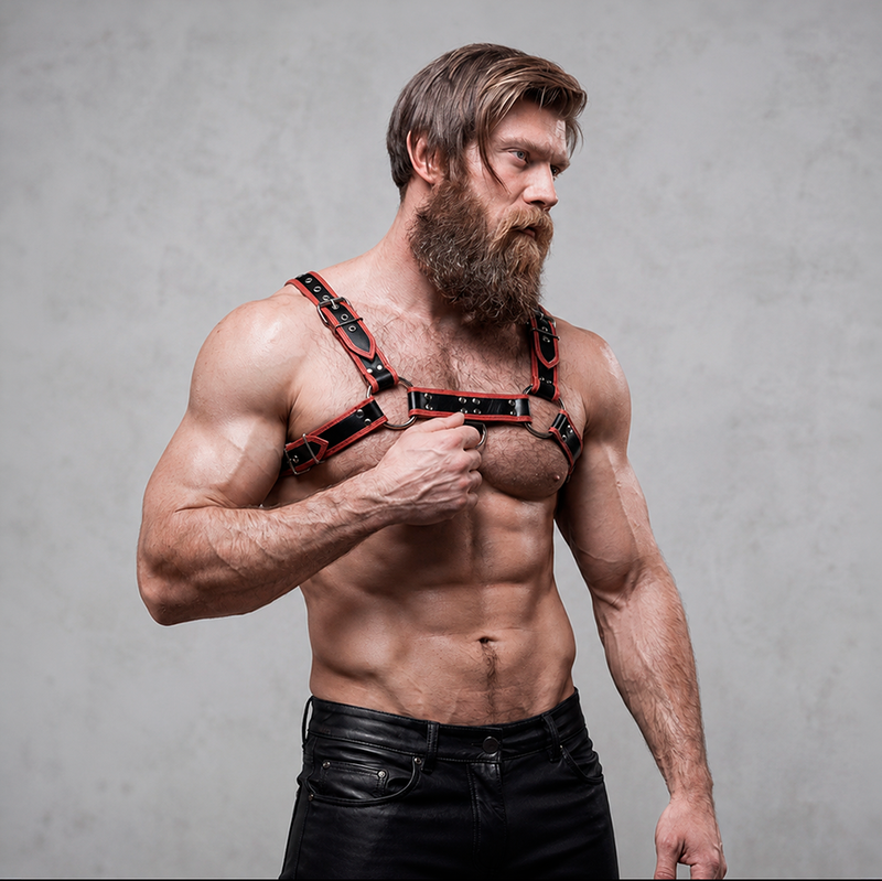 Fetish Submissive Attitude-Harness für Eco-Haut-Brust Männer · Herrenunterwäsche (Bild 5)