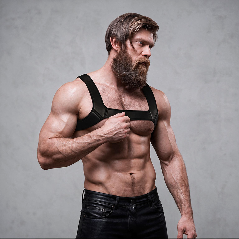 Fetish Submissive Attitude-Harness in Neopren für die Brust · Herrenunterwäsche (Bild 11)