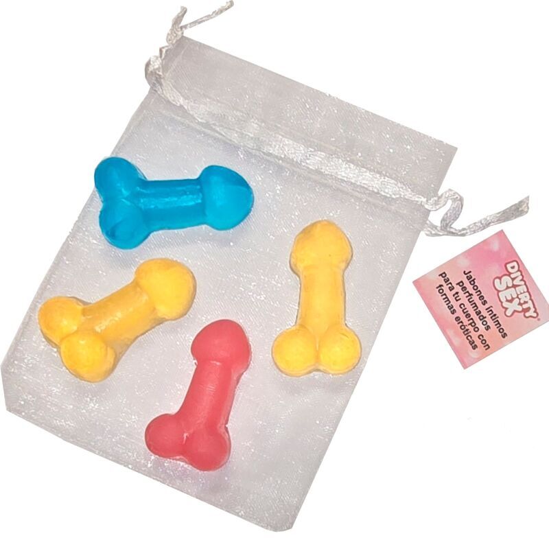 Diablo Picante-4 mini duftende Seifen in Form von Penis · Scherzartikel (Bild 2)