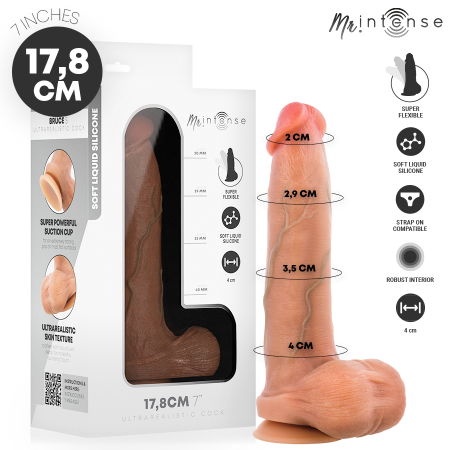 Mr Intense-Bruce S Realistischer Dildo mit Hoden 17,8 cm