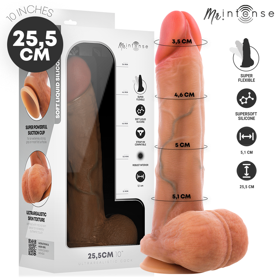 Mr Intense-Gary XL Ultrarealistischer Dildo mit Hoden 25,5 cm