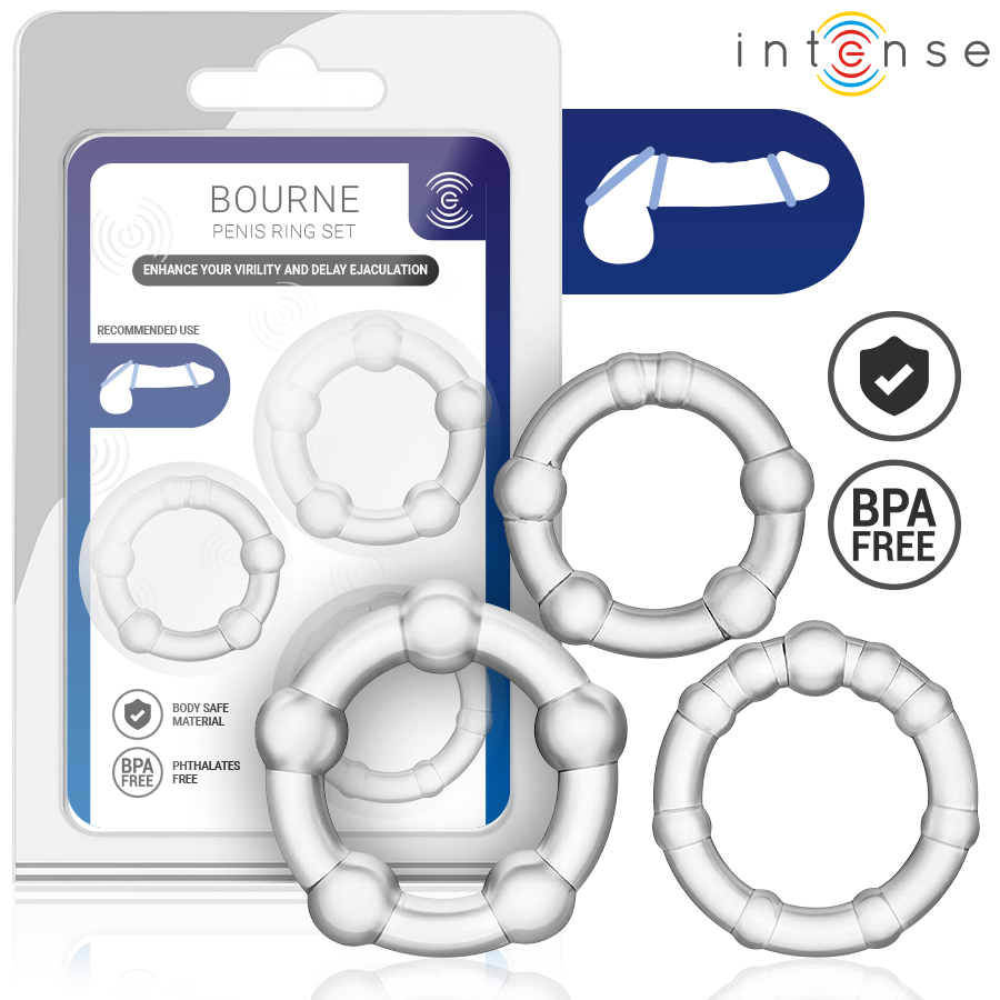 Intense-Bourne Set 3 Penisringe aus Silikon