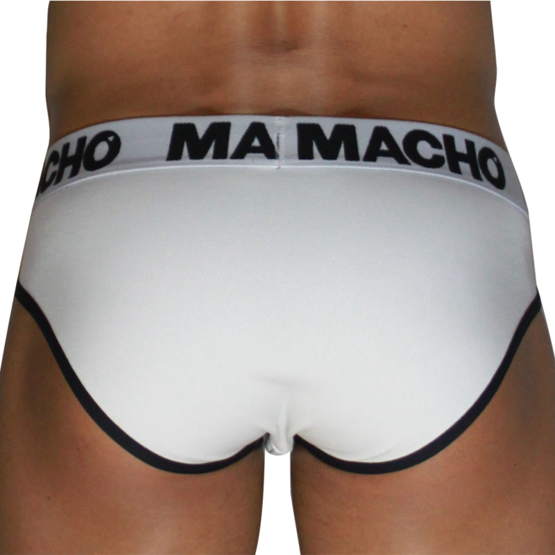 Macho-MCH006 Slip Classic Weiß und Schwarz · Herrenunterwäsche (Bild 3)