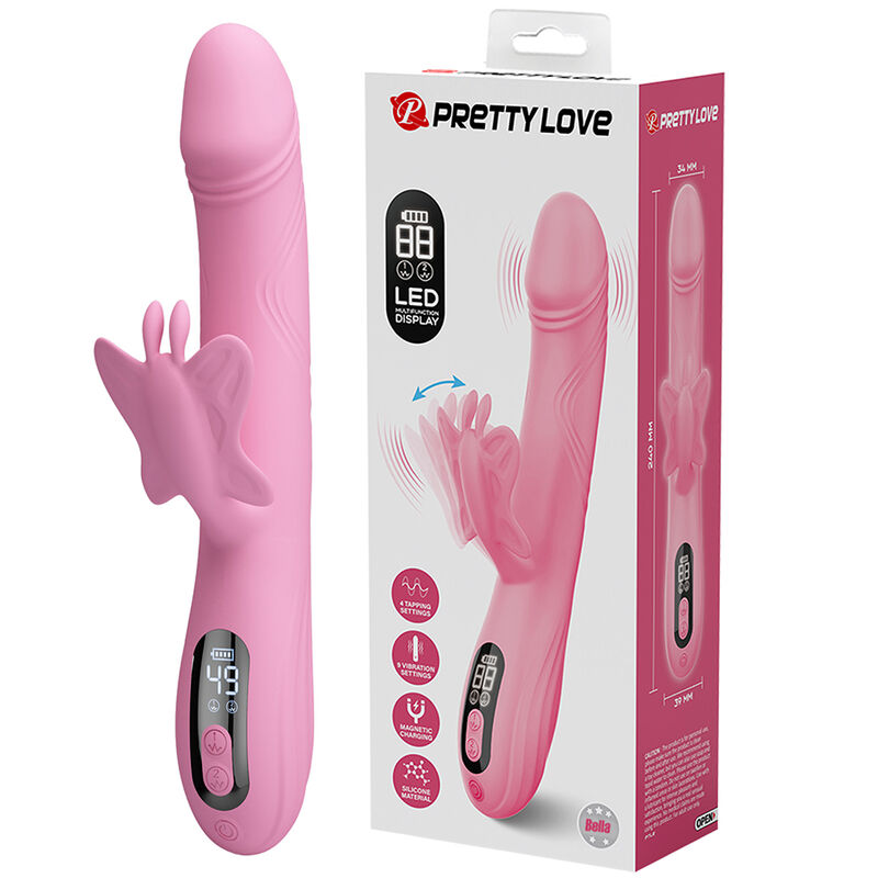 Pretty Love-Bella Rabbit-Vibrator mit Schmetterling und LED Rosa