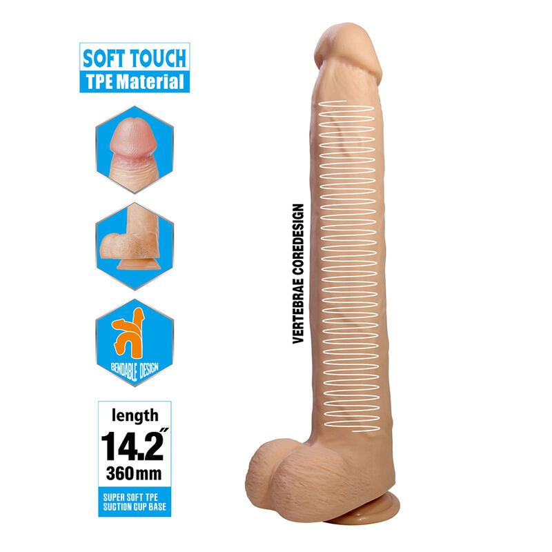Pretty Love-Dany Dildo Realist Flexible 36 cm Natural · Sextoys (Bild 3)