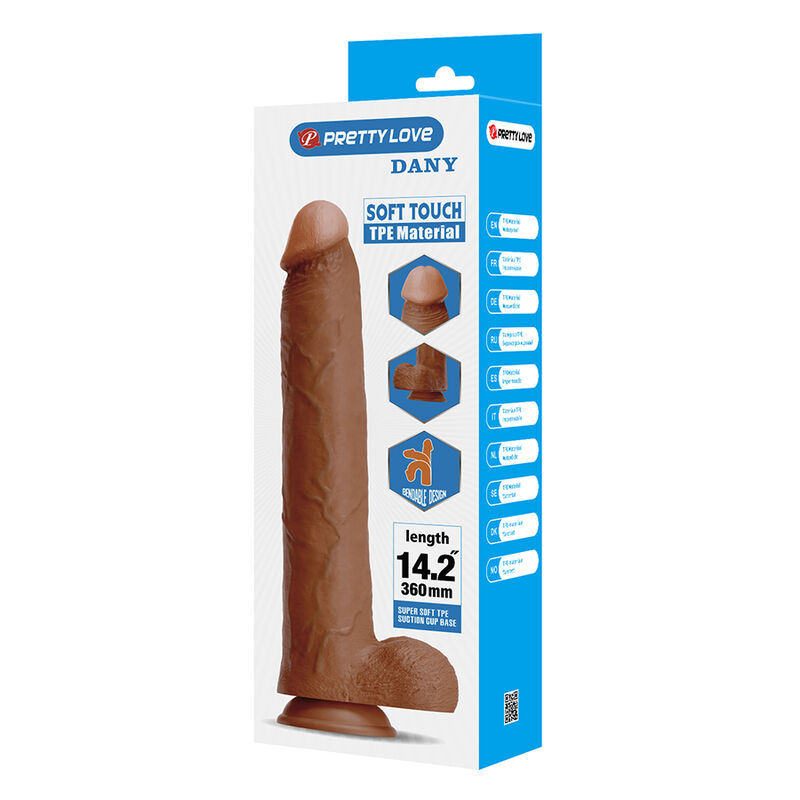 Pretty Love-Dany Dildo Realistic Flexible 36 cm Braun · Sextoys (Bild 4)