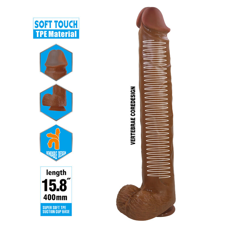 Pretty Love-Cuckold Dildo Realist Flexible 40 cm Braun · Sextoys (Bild 4)