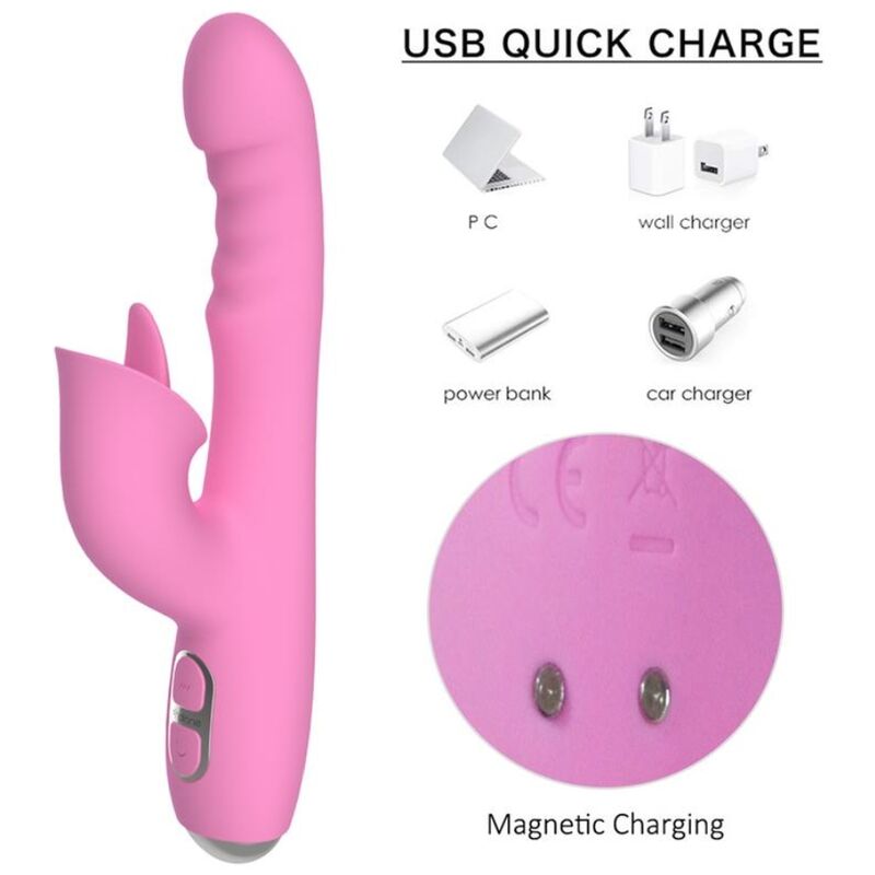 Nalone-T-May Vibrator Kaninchen mit Schub und Schwingen Rosa · Vibratoren (Bild 8)