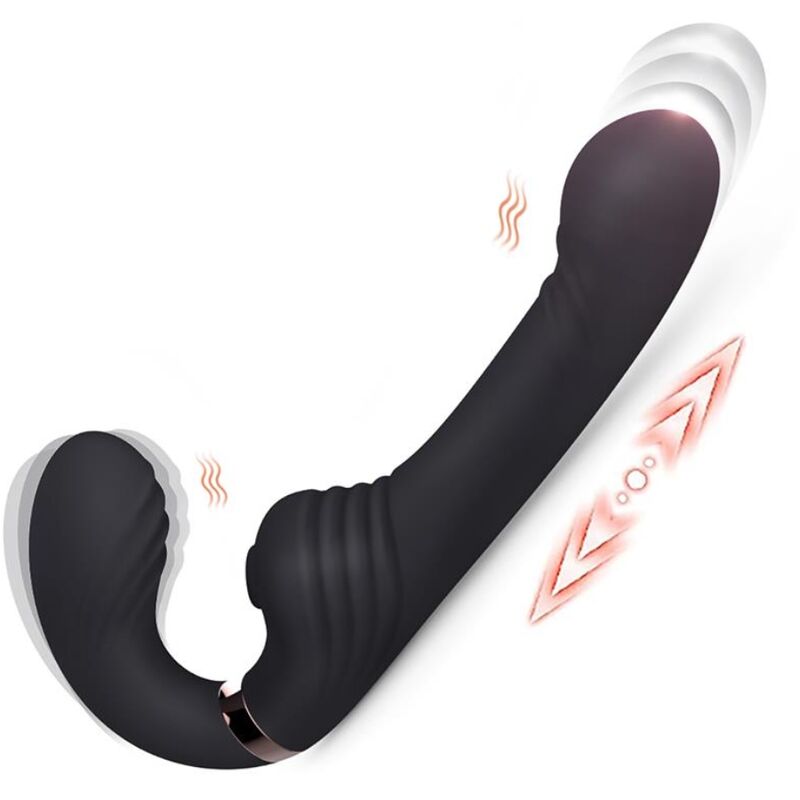 Nalone-Allow Doppel Vibrator mit Drehung und Schub Schwarz · Vibratoren