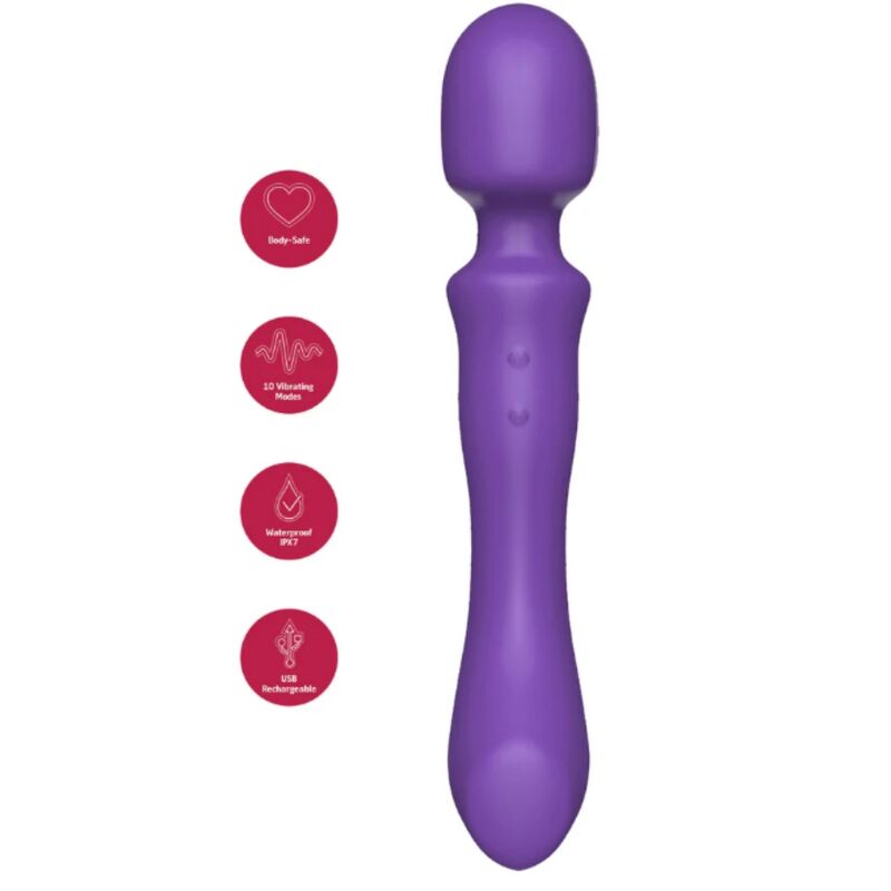 She.E.O-Wand Massage Vibrator an Zwei Lila-Kopf · Vibratoren