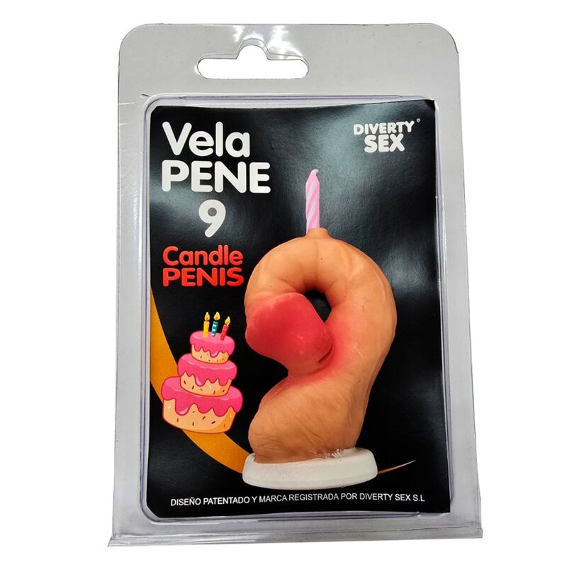 Diablo Picante-Penis-Zahlenkerze Hautfarben