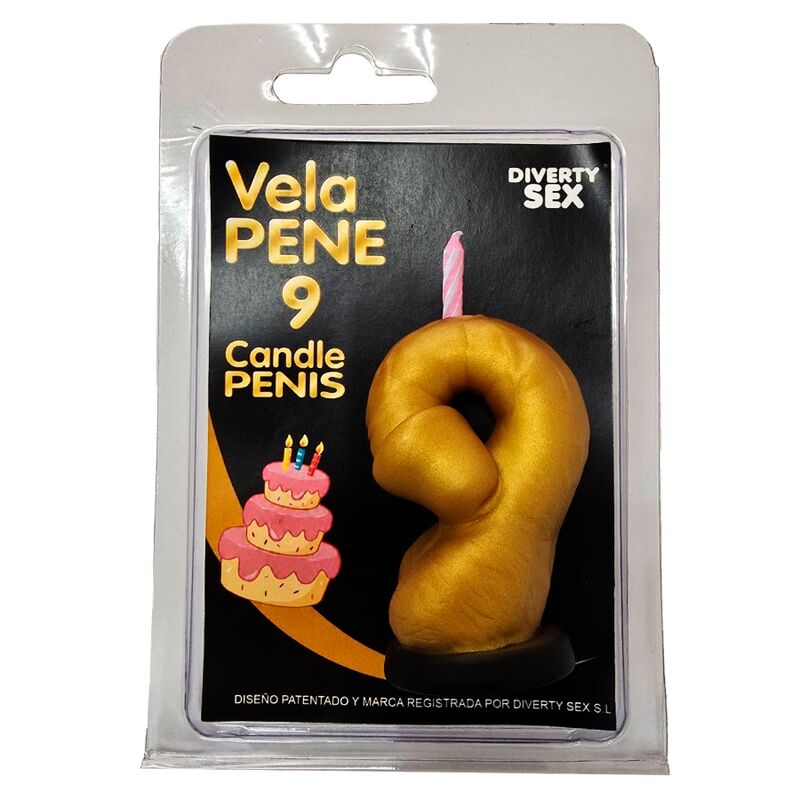 Diablo Picante-Penis-Zahlenkerze Gold