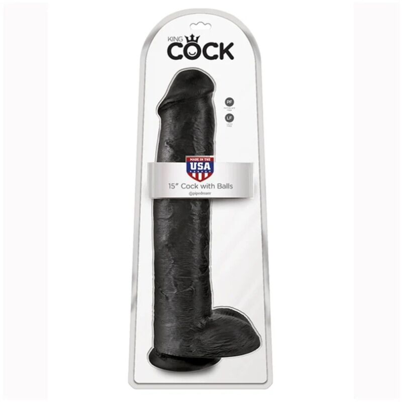 King Cock-Realistischer Dildo mit Hoden 38 cm Schwarz · Sextoys (Bild 4)