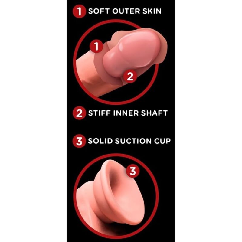 King Cock Plus-Dildo Dreifache Dichte mit Texten 23 cm · Sextoys (Bild 3)