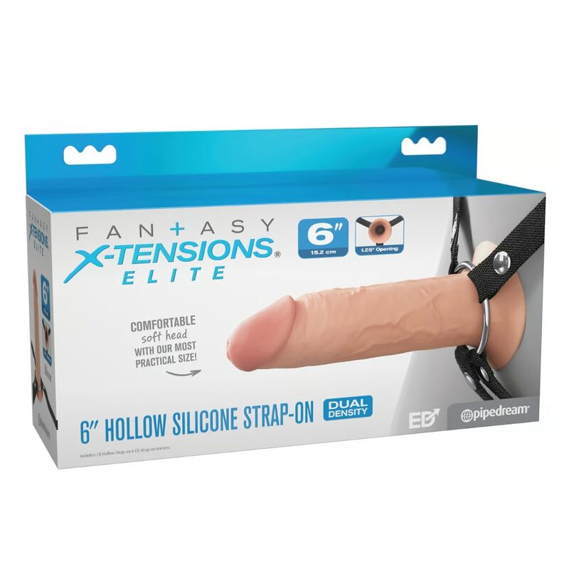 Fantasy X-Tensions Elite-Hohler Strap-on aus Silikon 15,2 cm