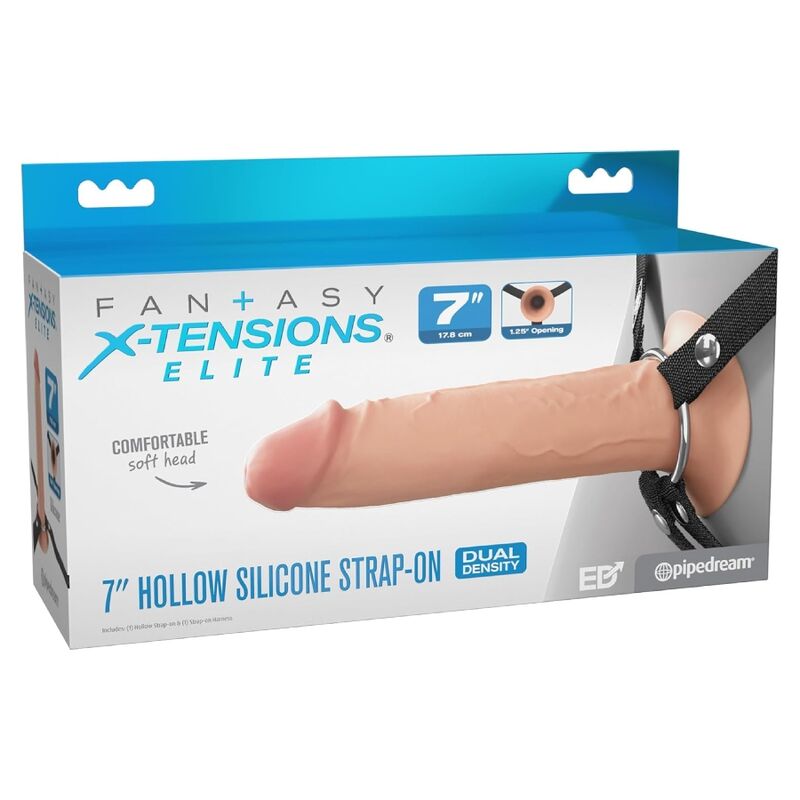 Fantasy X-Tensions Elite-Hohler Strap-on aus Silikon 17,8 cm