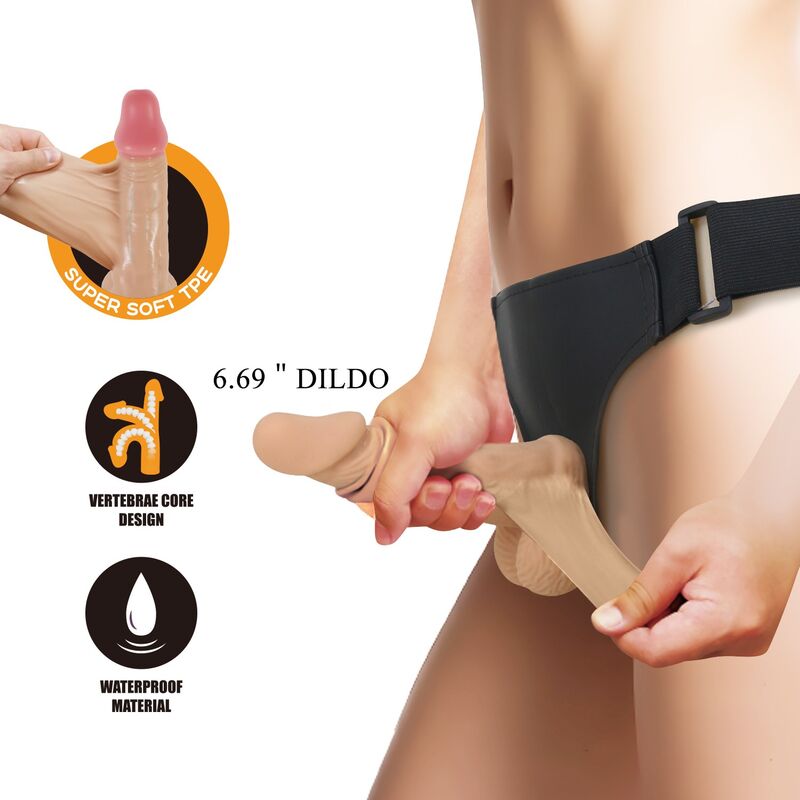 Pretty Love-Zane Strap-on mit Dildo Flexible 17 cm Natural · Strap-on & Harness (Bild 7)
