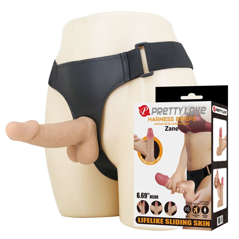 Pretty Love-Zane Strap-on mit Dildo Flexible 17 cm Natural · Strap-on & Harness