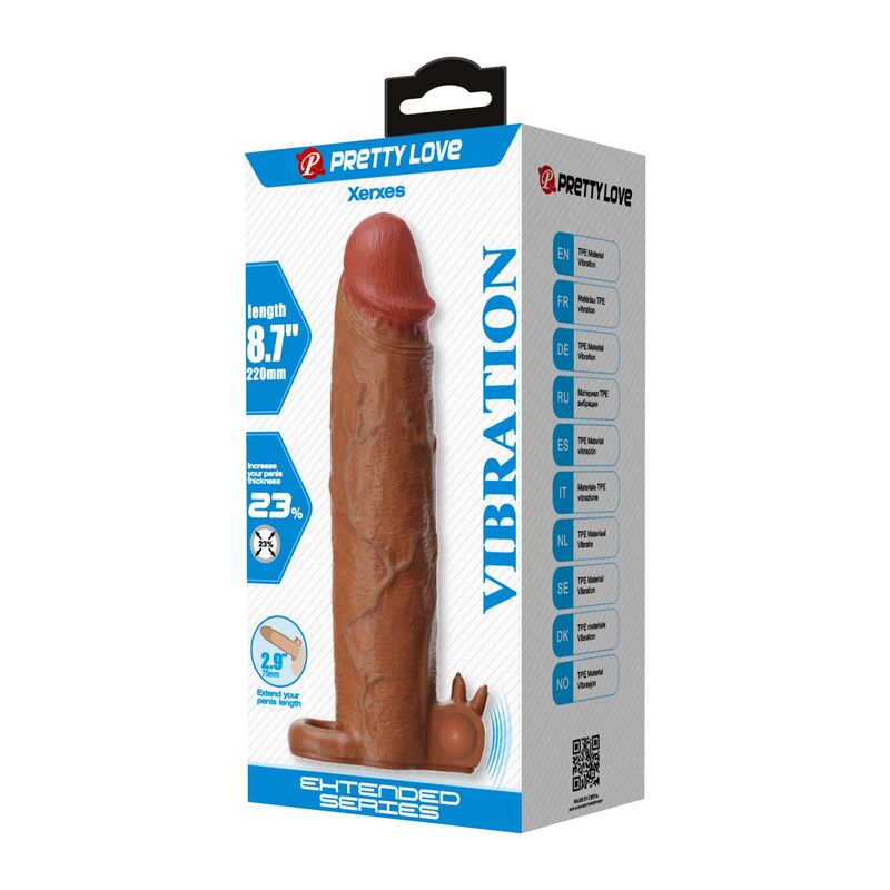 Pretty Love-Xerxes Penishülle Vibrator für Penis 22 cm Braun · Sextoys (Bild 6)