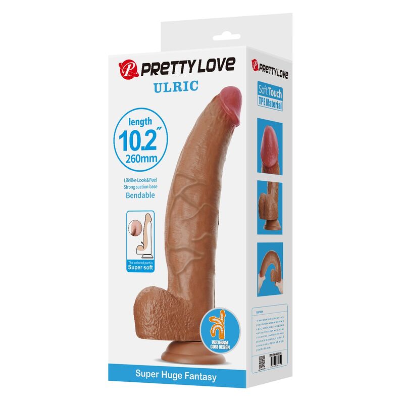 Pretty Love-Ulric Dildo Realistisch Flexibel 26 cm Braun · Sextoys (Bild 2)