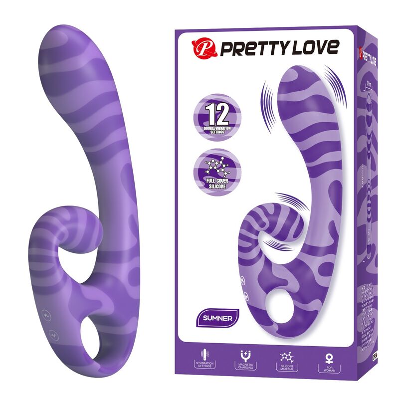 Pretty Love-Summer Doppelvibrator mit Griff 19 cm Lila