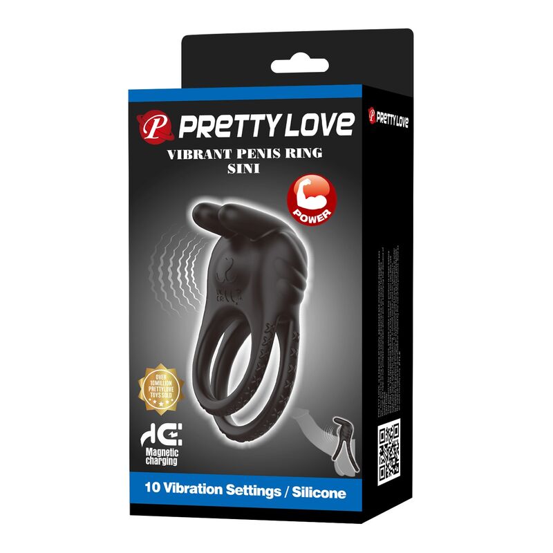 Pretty Love-Sini Ring Vibrator für Penis 10 Funktionen Schwarz · Sextoys (Bild 2)