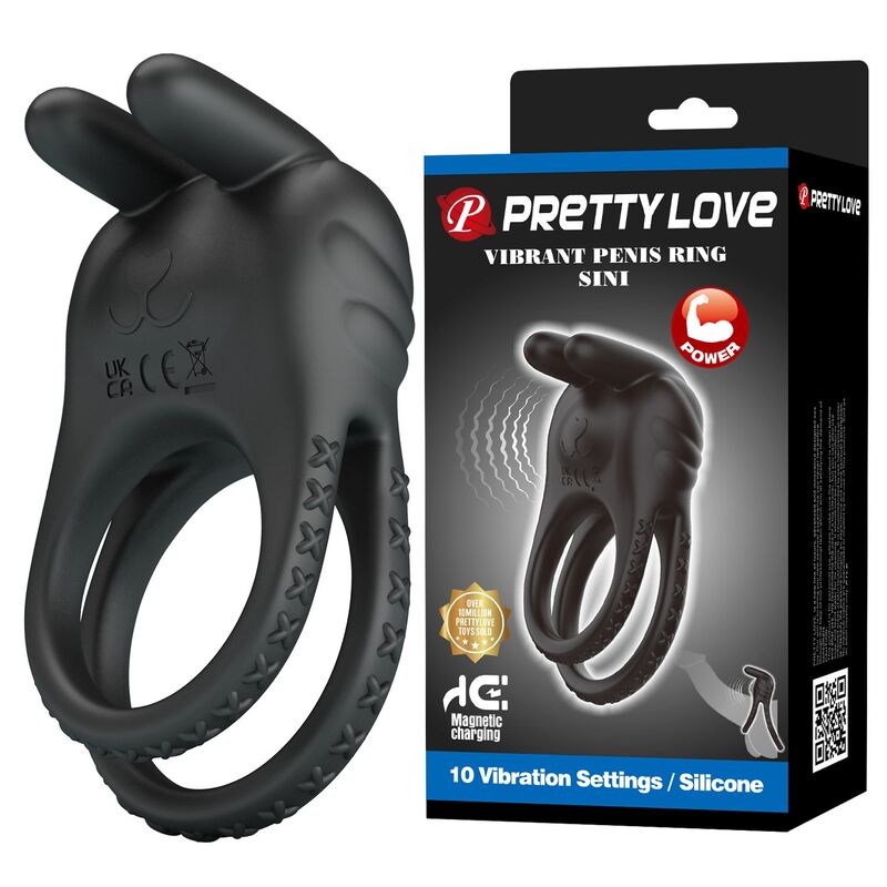 Pretty Love-Sini Ring Vibrator für Penis 10 Funktionen Schwarz · Sextoys (Bild 8)