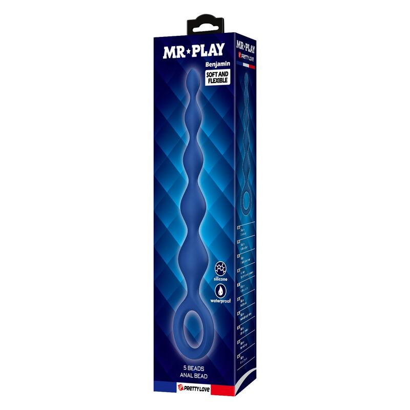 Mr Play-Analkugeln mit Analplug Silikon Blau 20,4 cm · Sextoys (Bild 4)