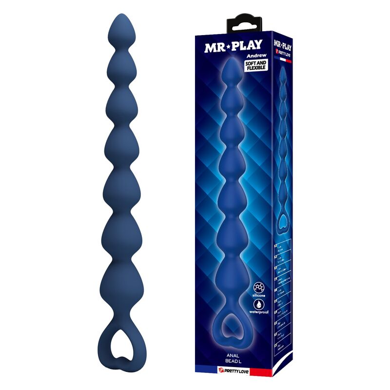 Mr Play-Analkugeln mit Analplug Silikon Blau 26,7 cm · Sextoys
