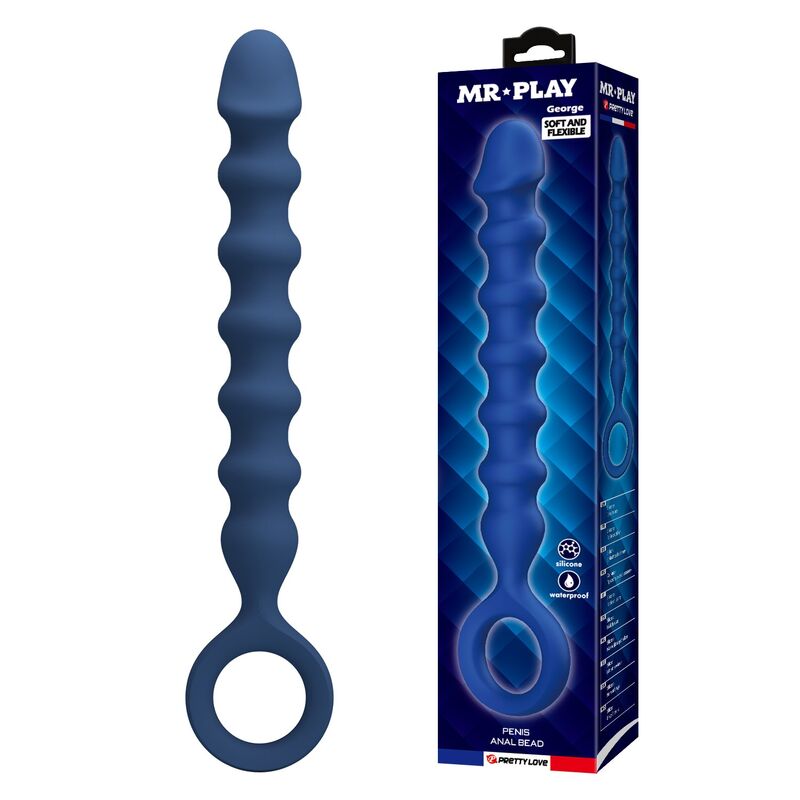 Mr Play-Analkugeln mit Analplug Blau 28,5 cm Ø 3,4 cm · Sextoys