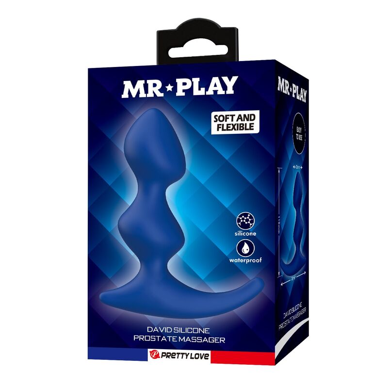 Mr Play-Analplug Ergonomisches Silikon Blau · Sextoys (Bild 5)