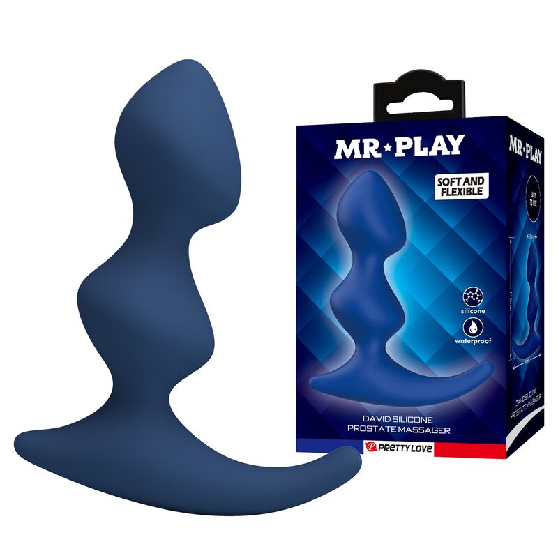 Mr Play-Analplug Ergonomisches Silikon Blau · Sextoys (Bild 2)