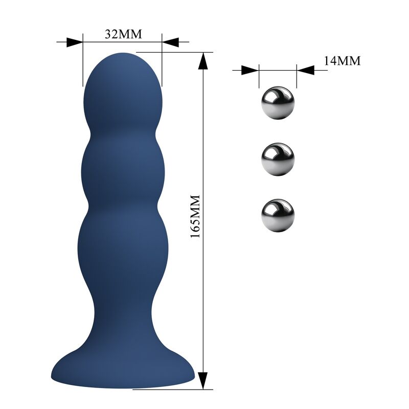 Mr Play-Analplug mit Metallkugeln und Saugnapf Blau · Sextoys (Bild 6)