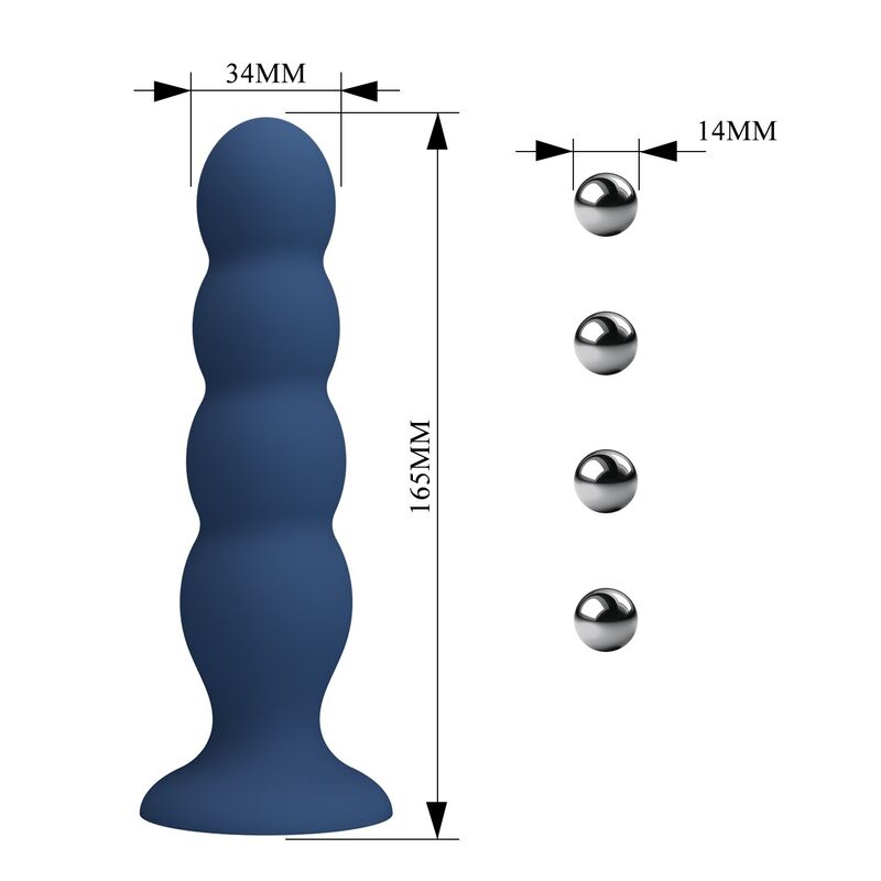 Mr Play-Analplug mit 4 Metallkugeln und Saugnapf Blau · Sextoys (Bild 7)