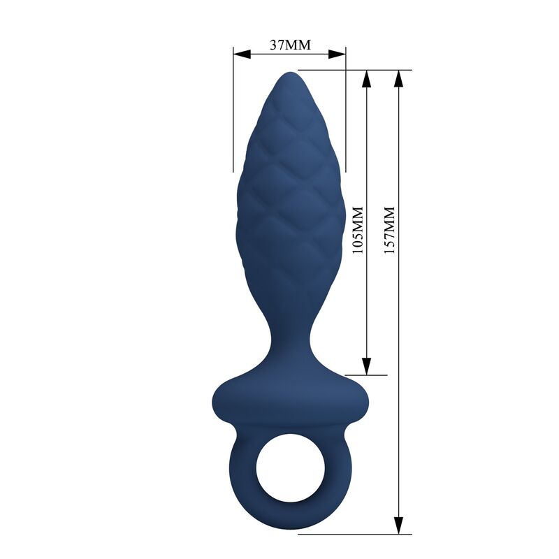 Mr Play-Analplug Textured mit Ring Blau Größe L · Sextoys (Bild 6)
