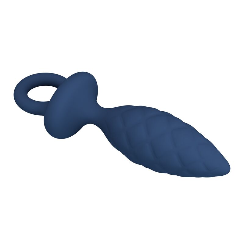 Mr Play-Analplug Textured mit Ring Blau Größe L · Sextoys (Bild 3)