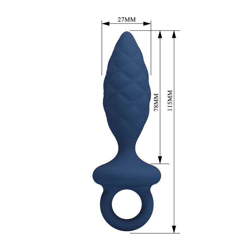 Mr Play-Analplug Textured mit Ring Blau Größe S · Sextoys (Bild 4)