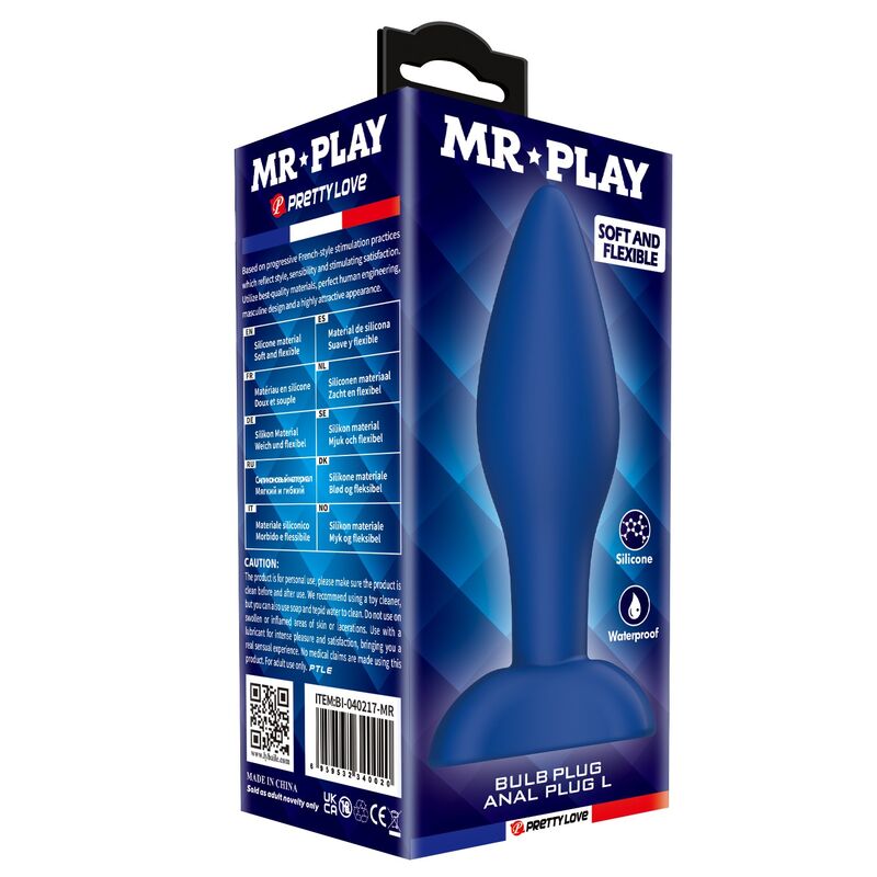 Mr Play-Analplug Kegelsilikon Blau Größe L · Sextoys (Bild 6)