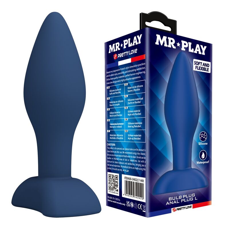 Mr Play-Analplug Kegelsilikon Blau Größe L · Sextoys