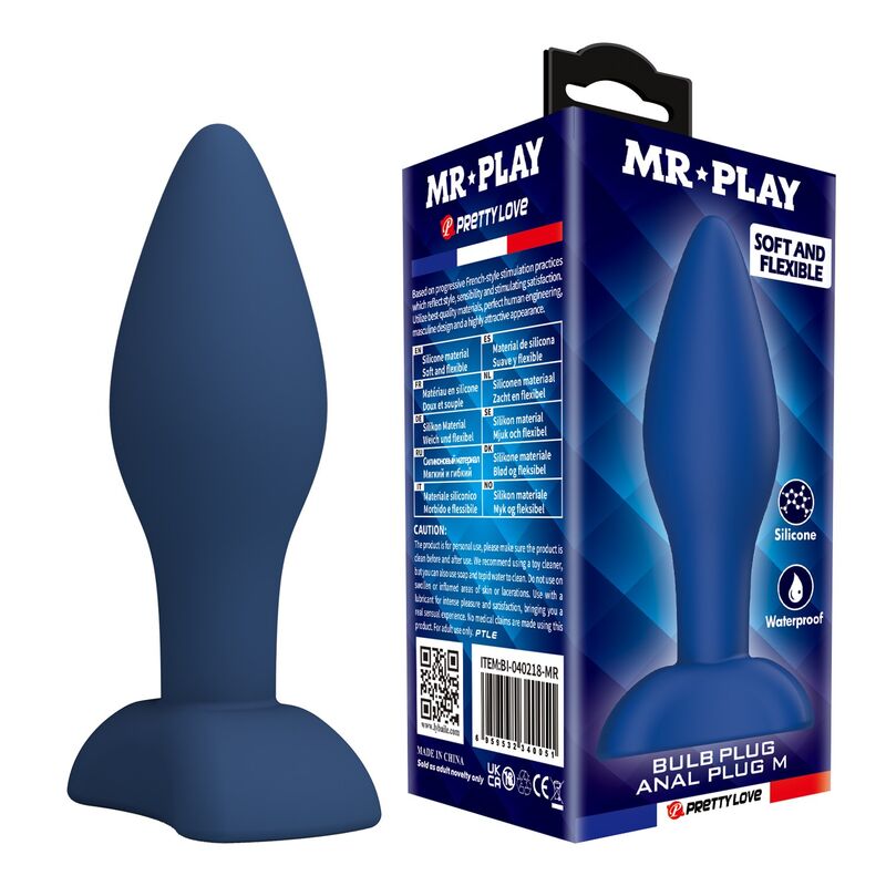 Mr Play-Analplug Kegelsilikon Blau Größe · Sextoys