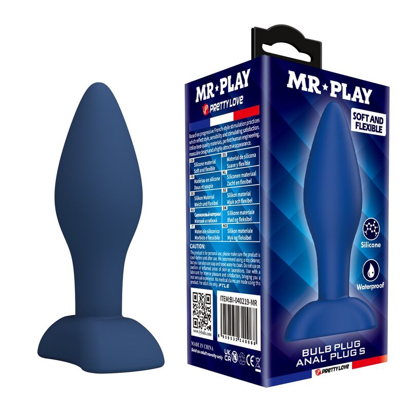 Mr Play-Analplug Kegelsilikon Blau Größe S · Sextoys