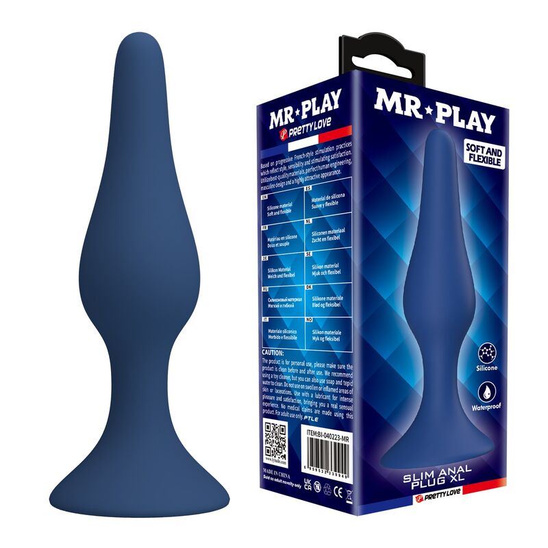 Mr Play-Analplug Kegelsilikon Blau Größe XL · Sextoys